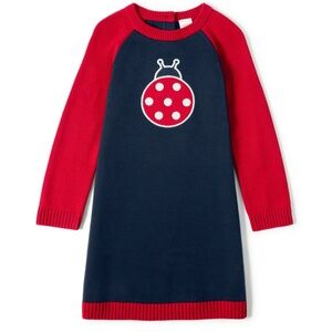New Gymboree Sweater Dress 4T Little Ladybug Navy Red Long Sleeve